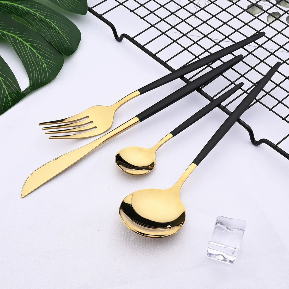 24pcs  Two toned  Stainless Steel Cutlery