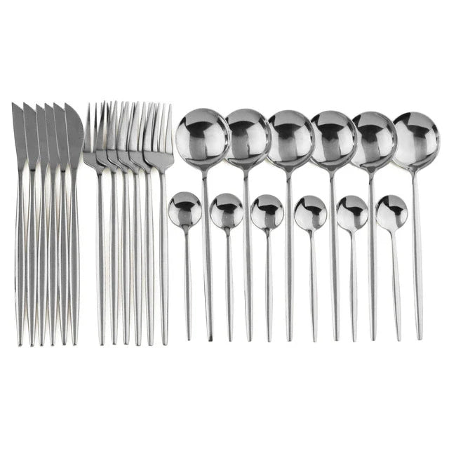 24pcs  Two toned  Stainless Steel Cutlery