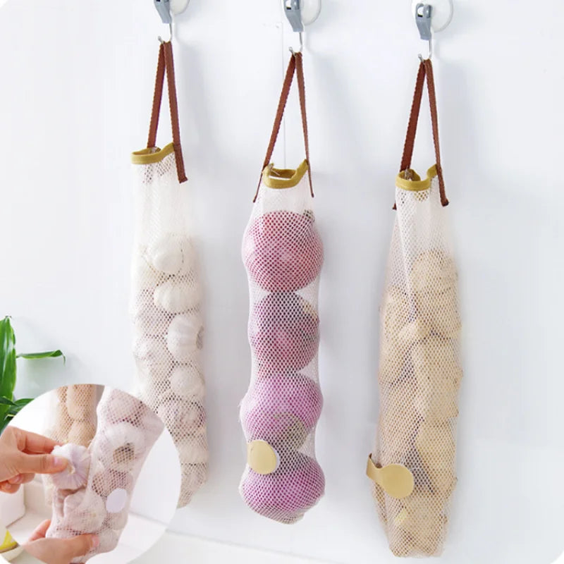 Kitchen Fruits Vegetables Storage Hanging Bags