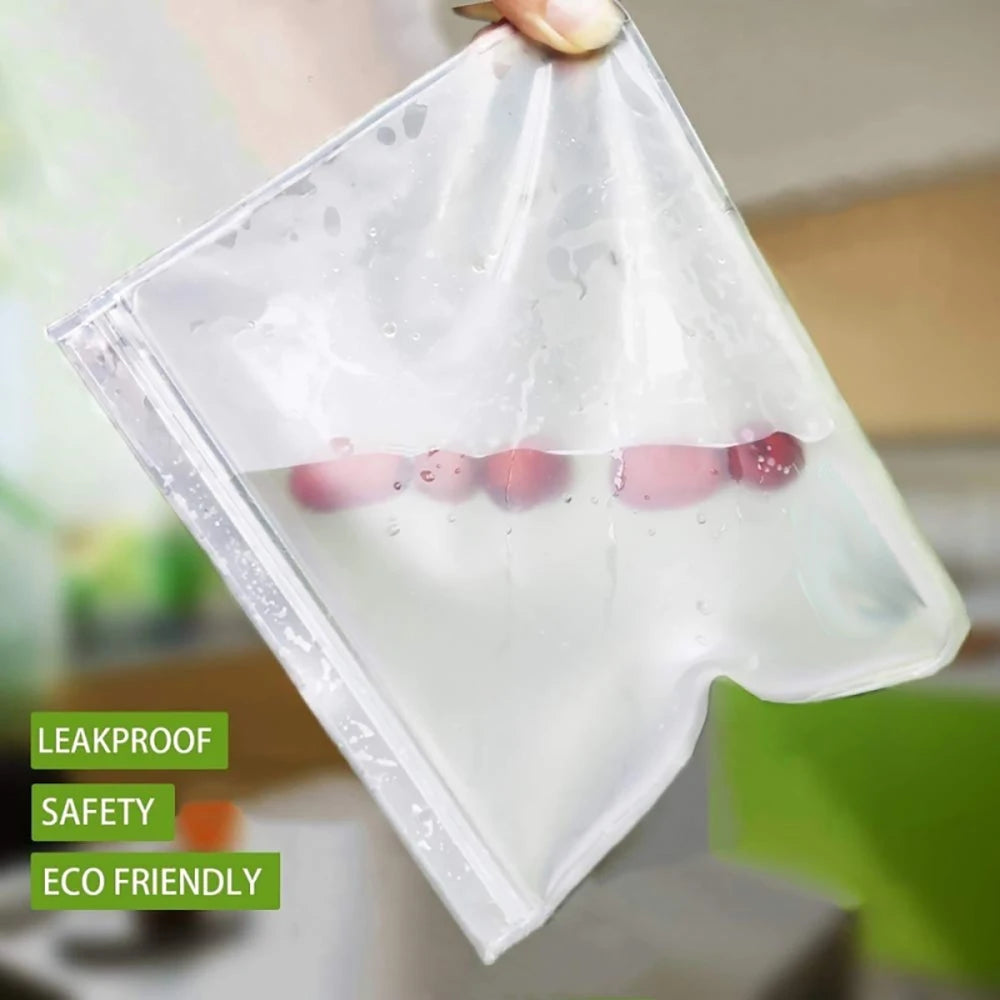 10Pcs Silicone Food Storage Bag Leakproof Reusable