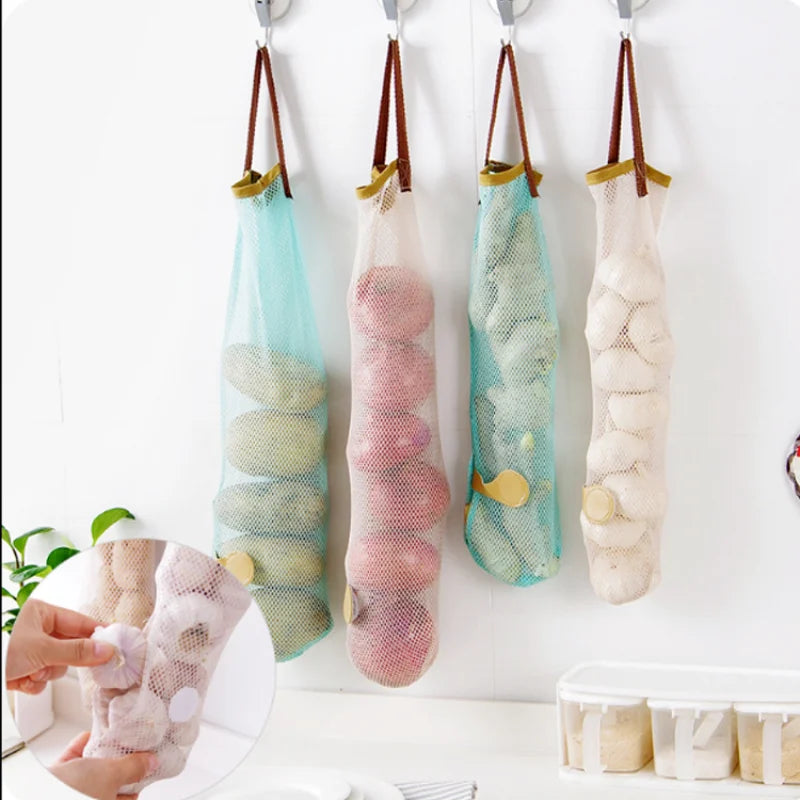 Kitchen Fruits Vegetables Storage Hanging Bags