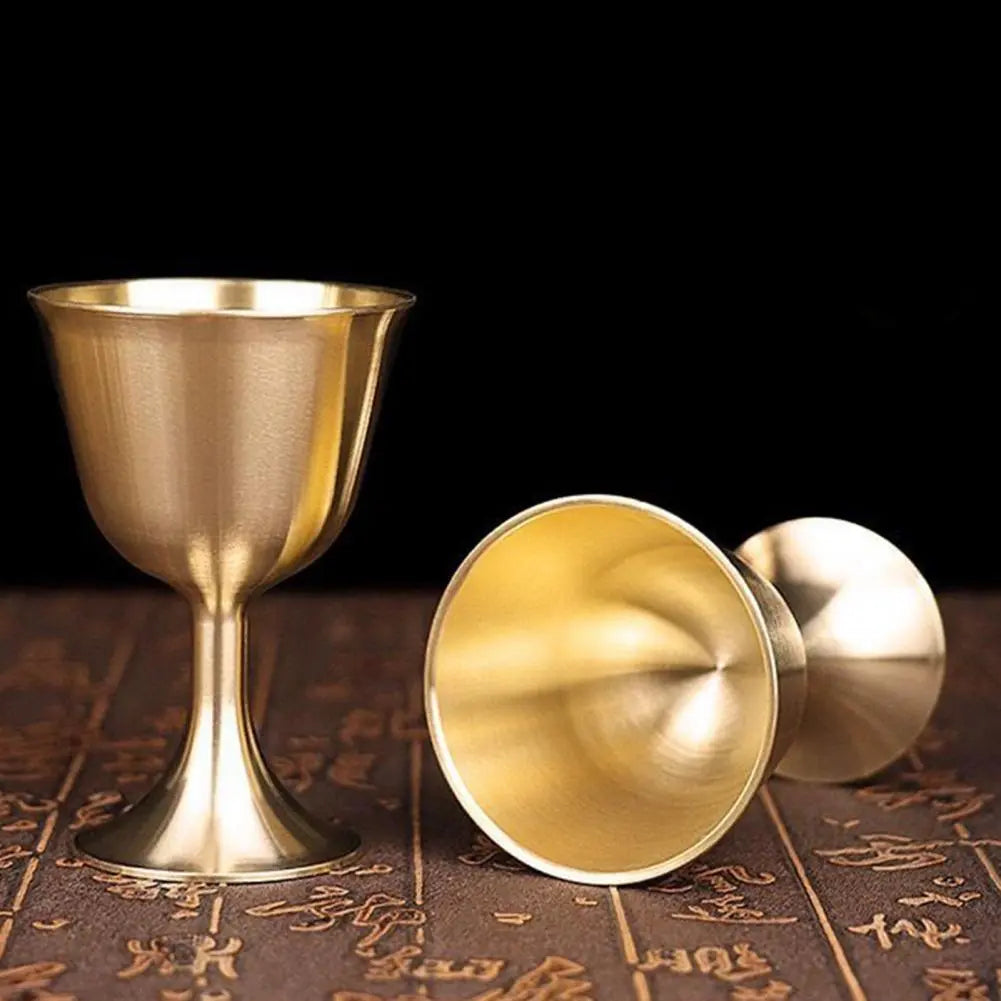 Vintage Brass Wine Glass