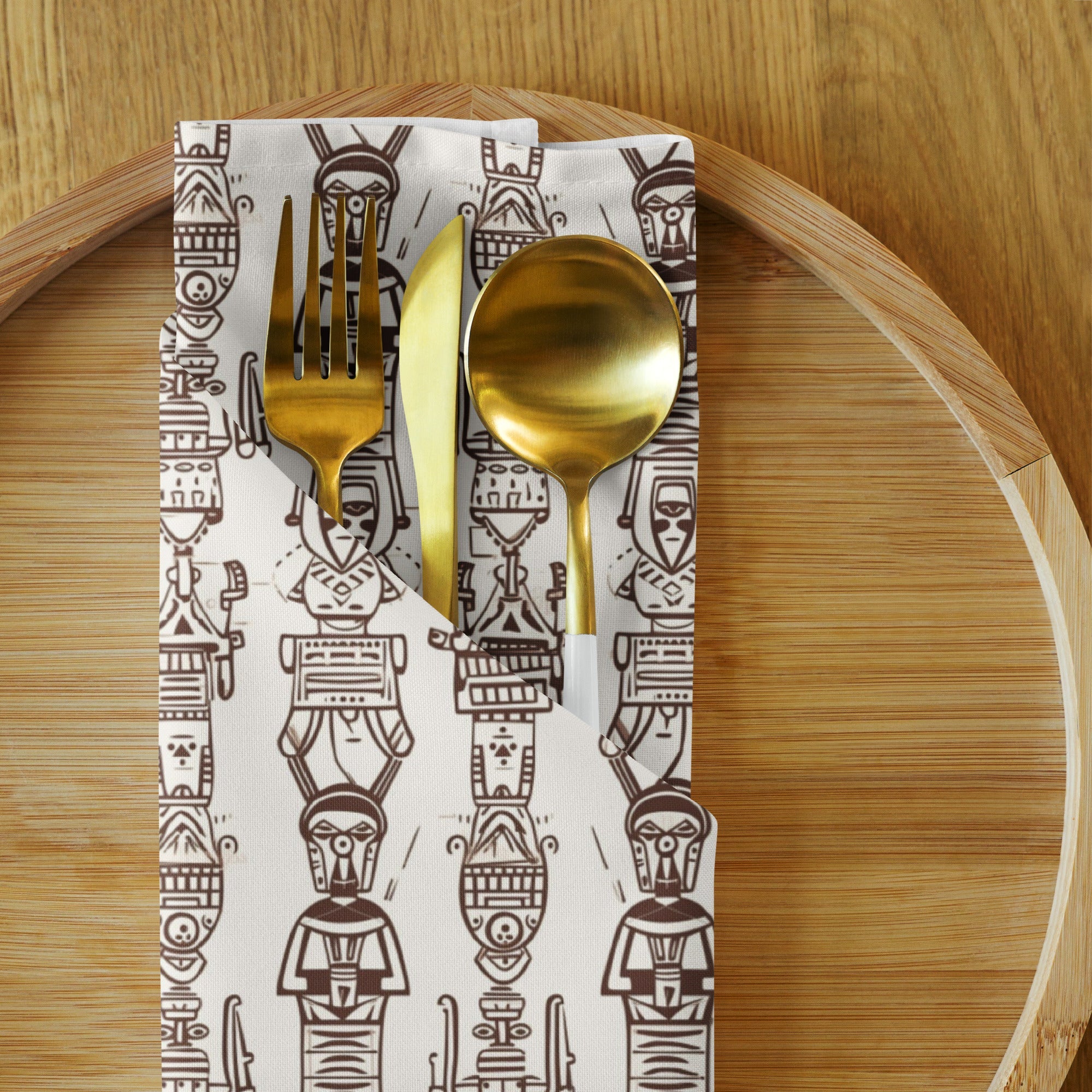 Aztec Brown Cloth napkin set