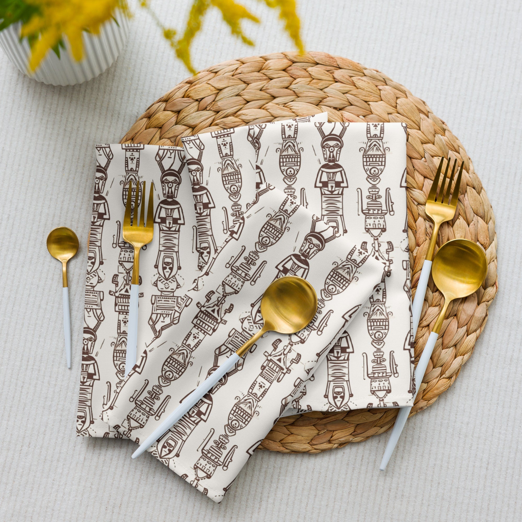 Aztec Brown Cloth napkin set