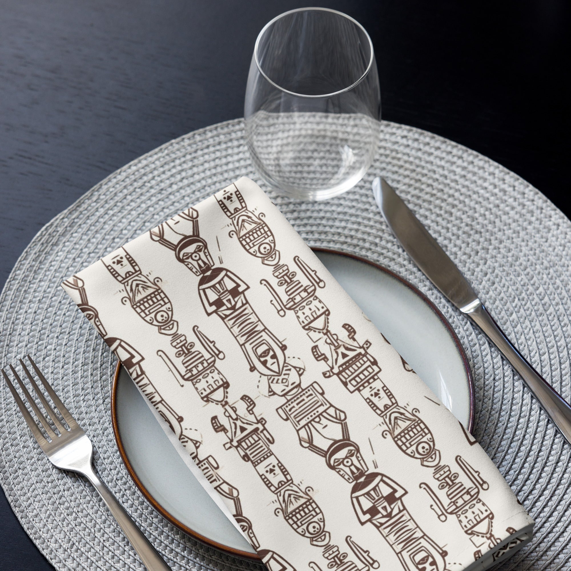 Aztec Brown Cloth napkin set