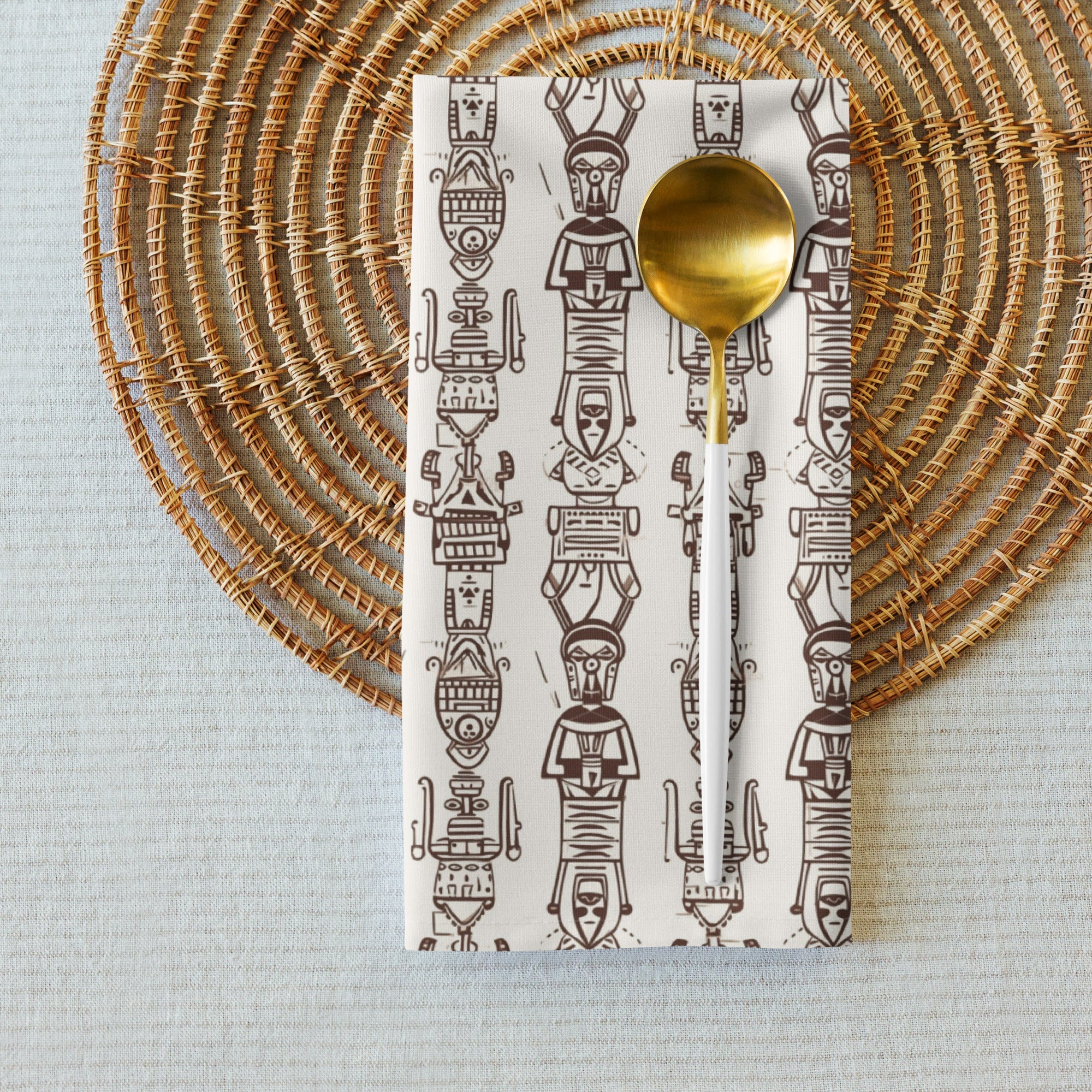 Aztec Brown Cloth napkin set