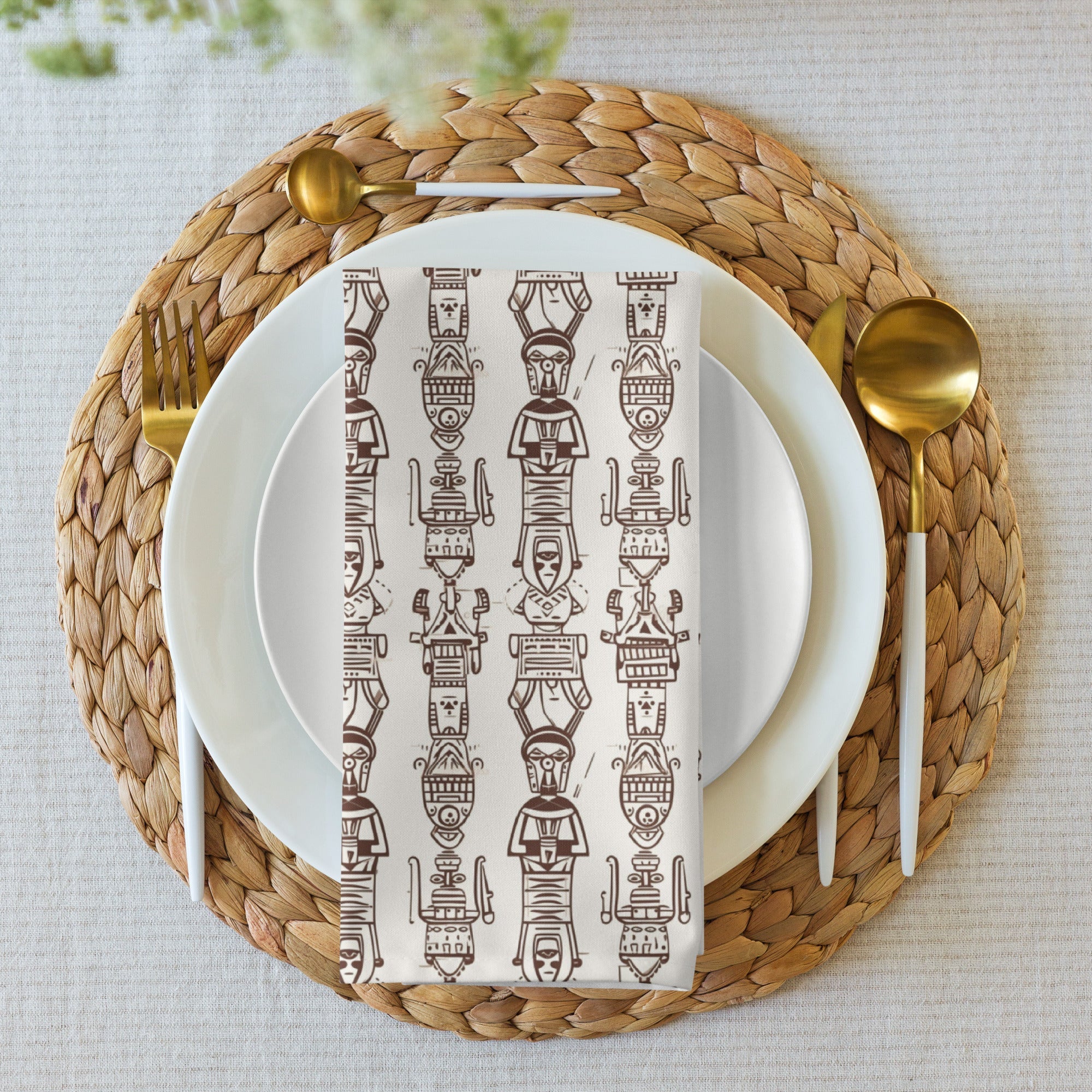 Aztec Brown Cloth napkin set