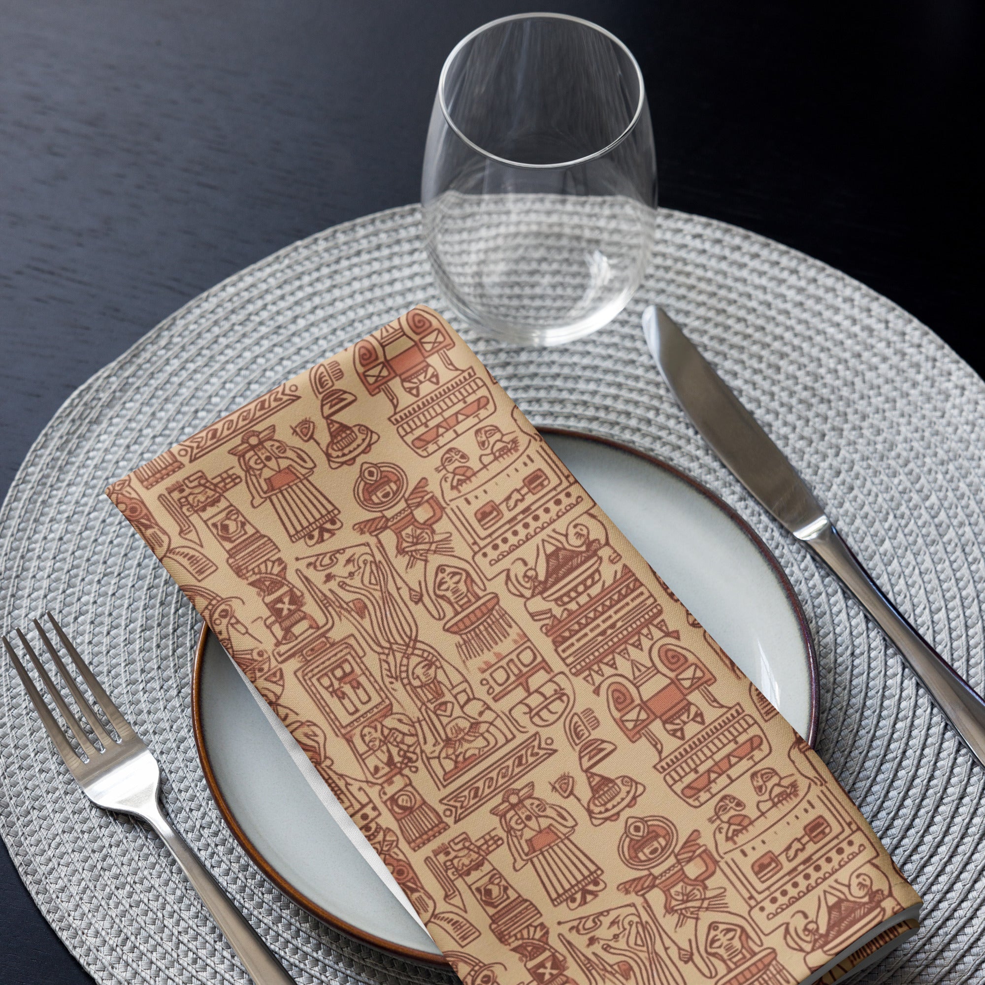 Aztec Neutral Cloth napkin set