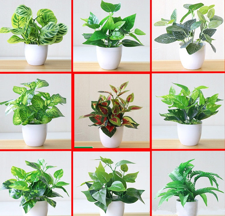 New Artificial Plants Small Tree Pot Plants Fake Flowers Potted Ornaments For Home Decoration Hotel Garden Decor