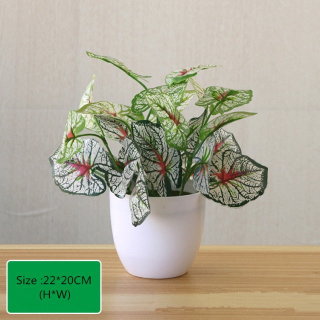 New Artificial Plants Small Tree Pot Plants Fake Flowers Potted Ornaments For Home Decoration Hotel Garden Decor