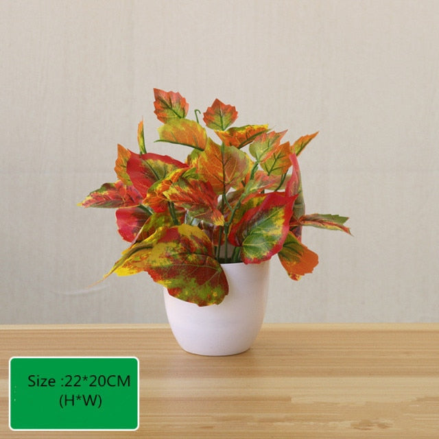 New Artificial Plants Small Tree Pot Plants Fake Flowers Potted Ornaments For Home Decoration Hotel Garden Decor