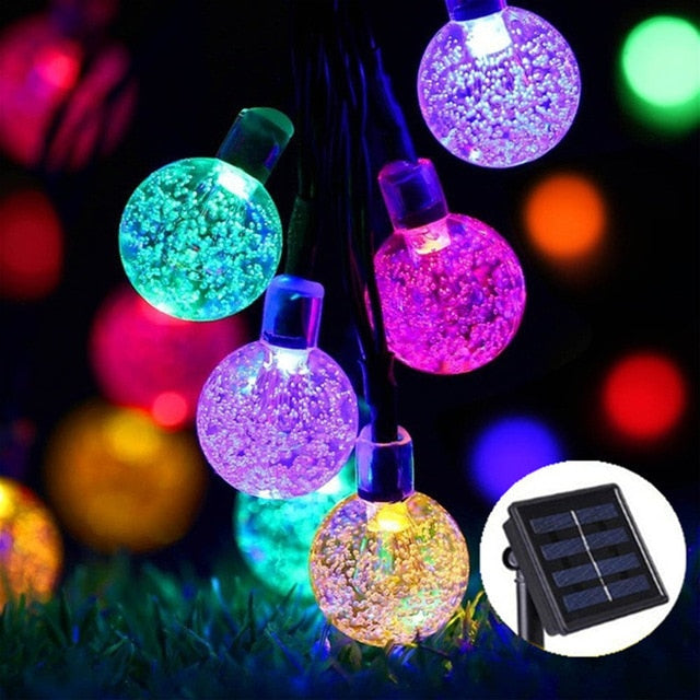 NEW 20/30/50 LED Crystal ball LED Solar Lamps