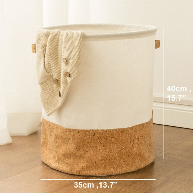 Tyvek laundry basket canvas Toy Storage Box Splice flexible veneer brown paper handbag burlywood Dirty clothes organizer Bin