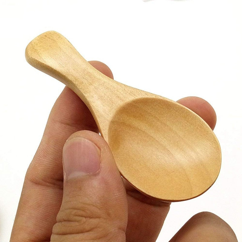 8Pcs Small Wooden Salt Spoon Solid Wood Condiments Spoon Handmade Honey Teaspoon Seasoning Sugar Coffee Tea Jam Mustard Ice Cream