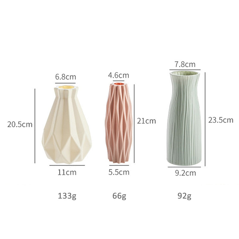 Modern vases decoration home Nordic Style Flower Arrangement Living Room Origami flower pot for interior Plastic