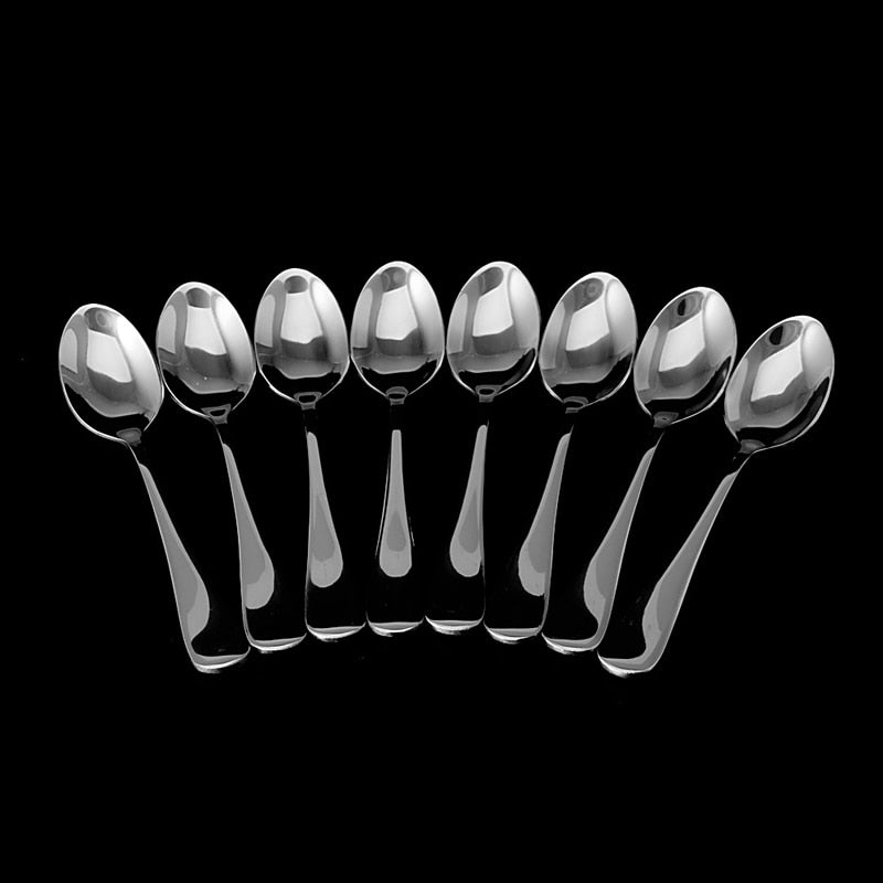 8 Pcs Demitasse Espresso Stainless Steel Spoon Tea Coffee Soup Rice