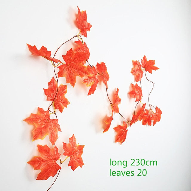 230cm Green Silk Artificial Hanging Ivy Leaf Plants vines leaves 1Pcs diy For Home Bathroom Decoration Garden Party Decor