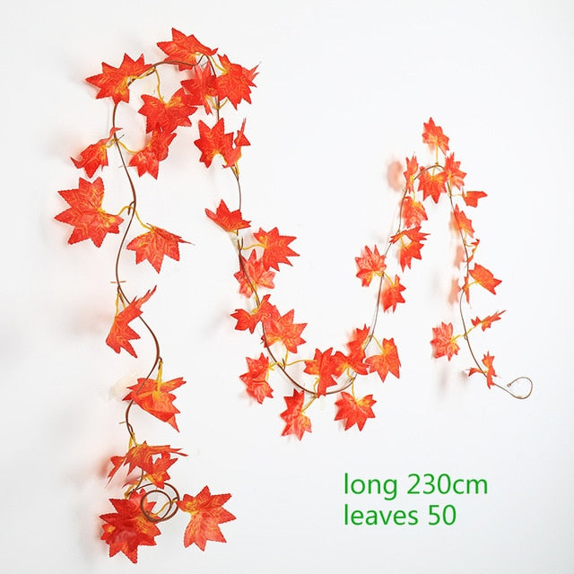 230cm Green Silk Artificial Hanging Ivy Leaf Plants vines leaves 1Pcs diy For Home Bathroom Decoration Garden Party Decor