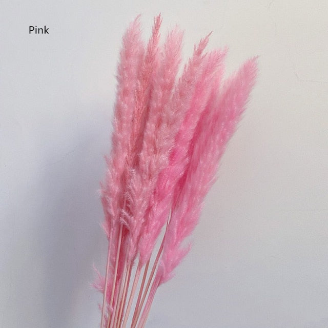 15Pcs Pink Little Pampas Grass House Decoration Mariage Party Artificial Plants DIY Dried Flowers Navidad Room Decor