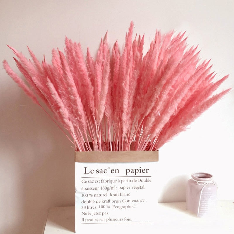 15Pcs Pink Little Pampas Grass House Decoration Mariage Party Artificial Plants DIY Dried Flowers Navidad Room Decor