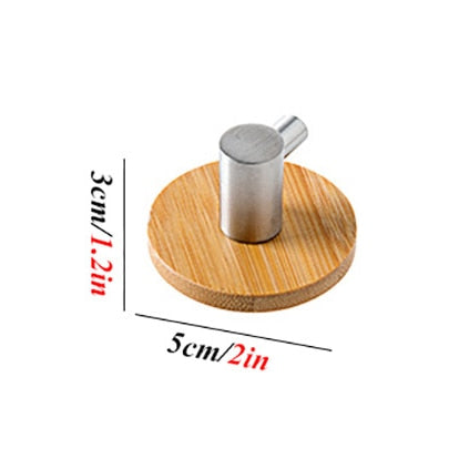 Self Adhesive Wood Bamboo Stainless Wall Hook