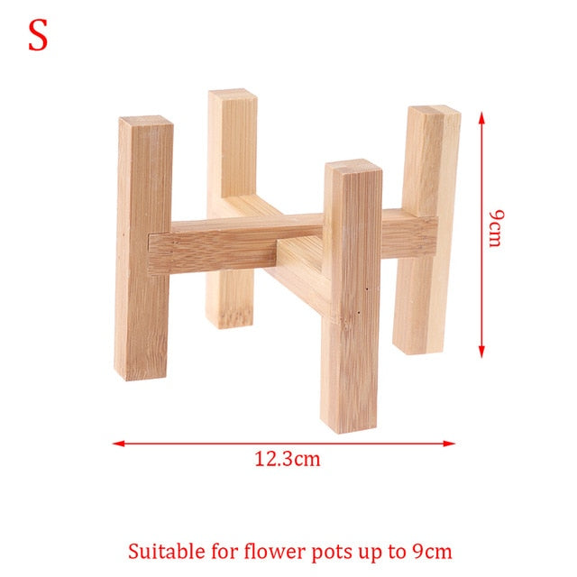 Wood Planter Pot Trays Flower Pot Rack Strong Free Standing Bonsai Holder