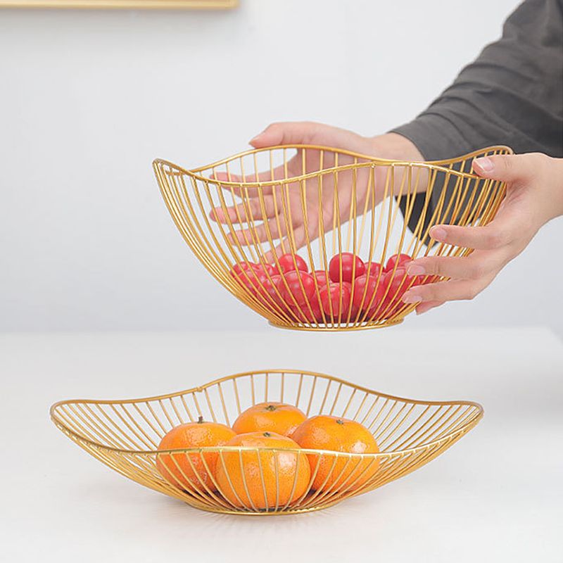 Nordic Style Fruit Vegetable Metal Storage Basket Decorated Display Bowl Rack Dining Table Decoration