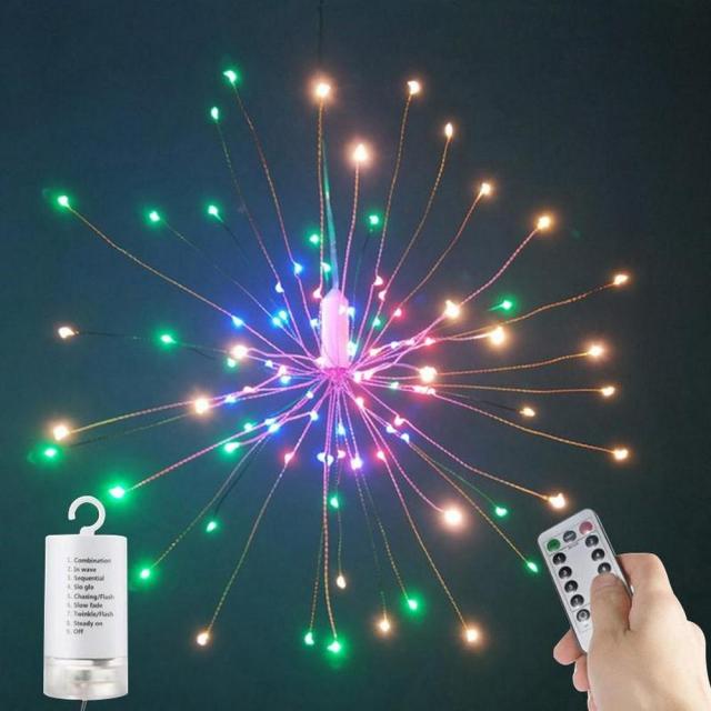 Outdoor Solar  LED  Fireworks Light 100/120/150/180 LEDs Waterproof String Fairy Light Home Garden Street Christmas Decoration