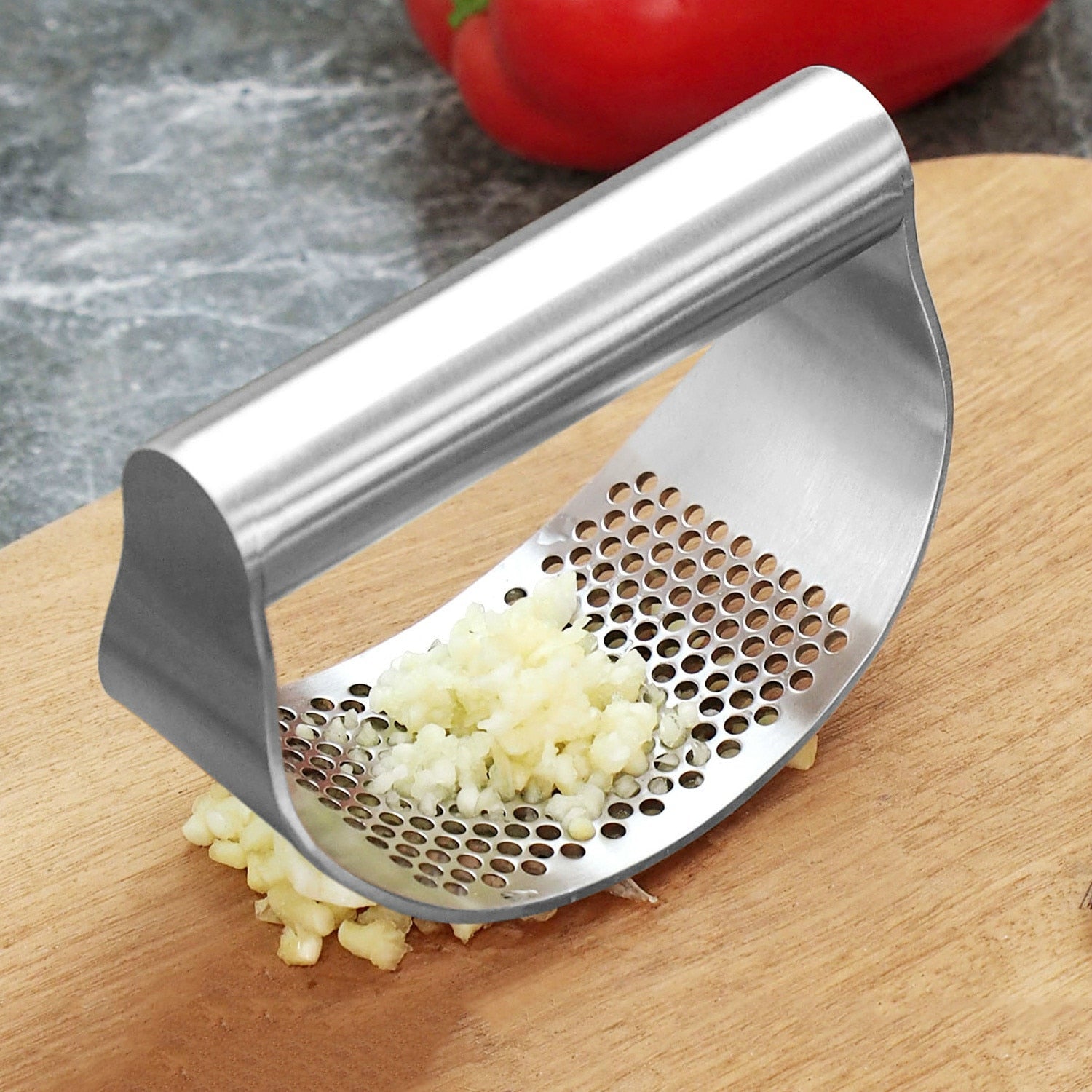 Multi-function Manual Garlic Presser Curved Garlic Grinding Slicer Chopper Stainless Steel Garlic Presses Cooking Gadgets Tool