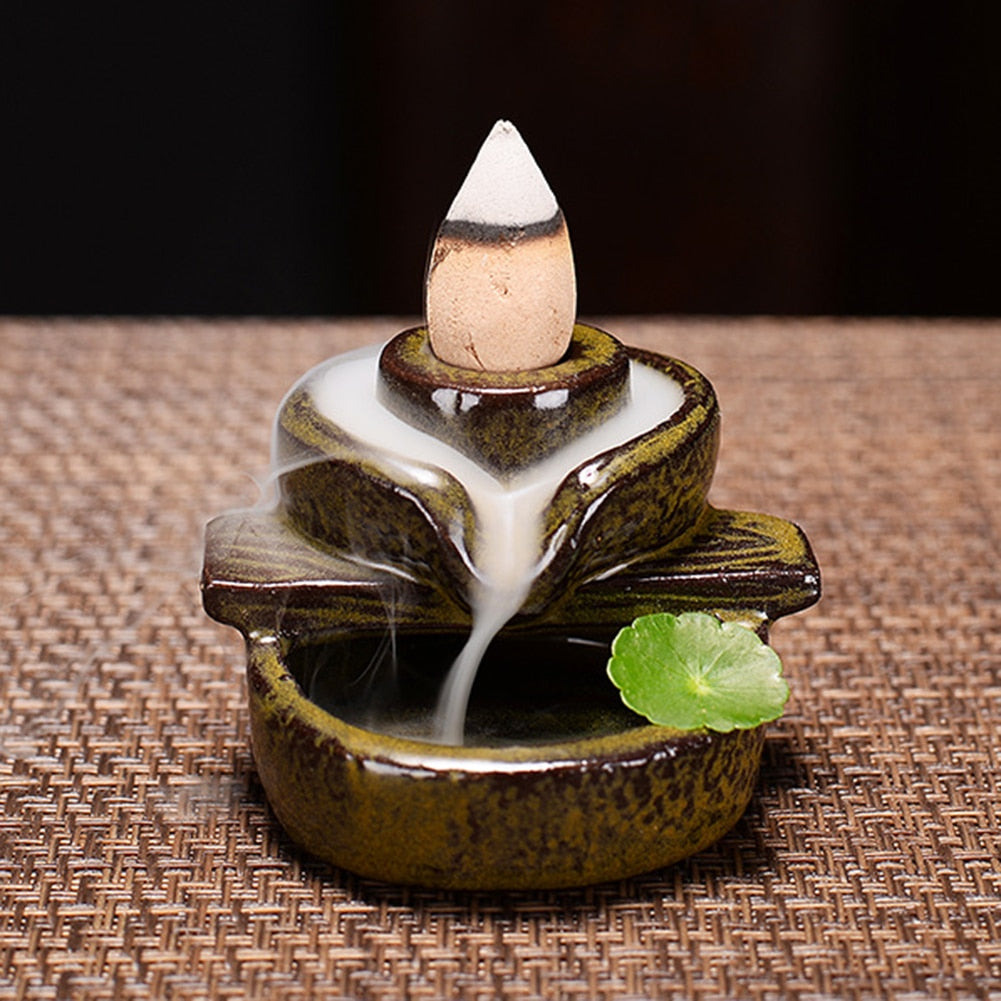 Waterfall Incense Burner Backflow Ceramic Incense Holder