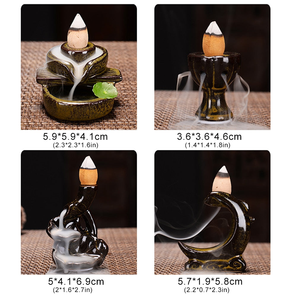 Waterfall Incense Burner Backflow Ceramic Incense Holder