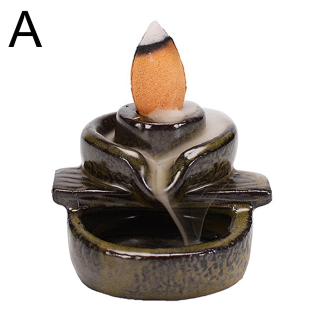 Waterfall Incense Burner Backflow Ceramic Incense Holder