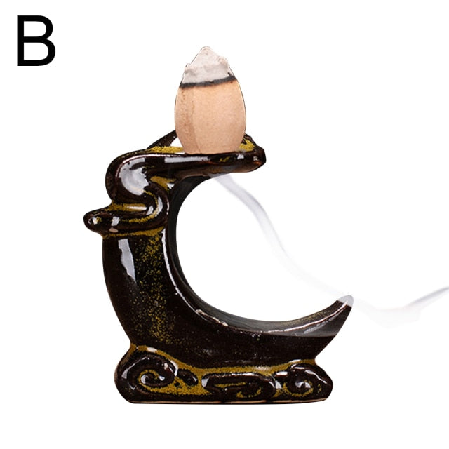 Waterfall Incense Burner Backflow Ceramic Incense Holder