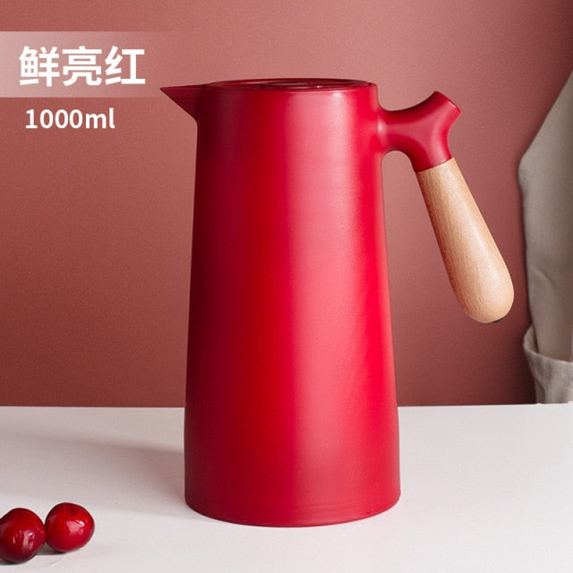 1L Large Capacity Thermos Nordic Thermal  Insulation Pot Hot Water Kettle Household Glass Liner Thermos Coffee Water Bottle