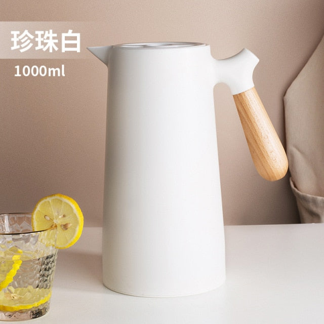 1L Large Capacity Thermos Nordic Thermal  Insulation Pot Hot Water Kettle Household Glass Liner Thermos Coffee Water Bottle