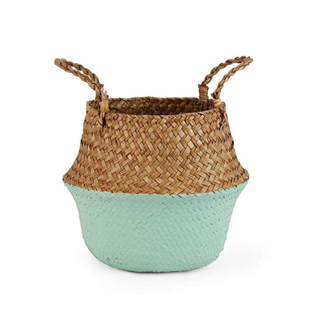 Storage Baskets Laundry Seagrass Baskets Wicker Hanging Flower Pot Baskets Storage Flower Home Pot Basket for Toys