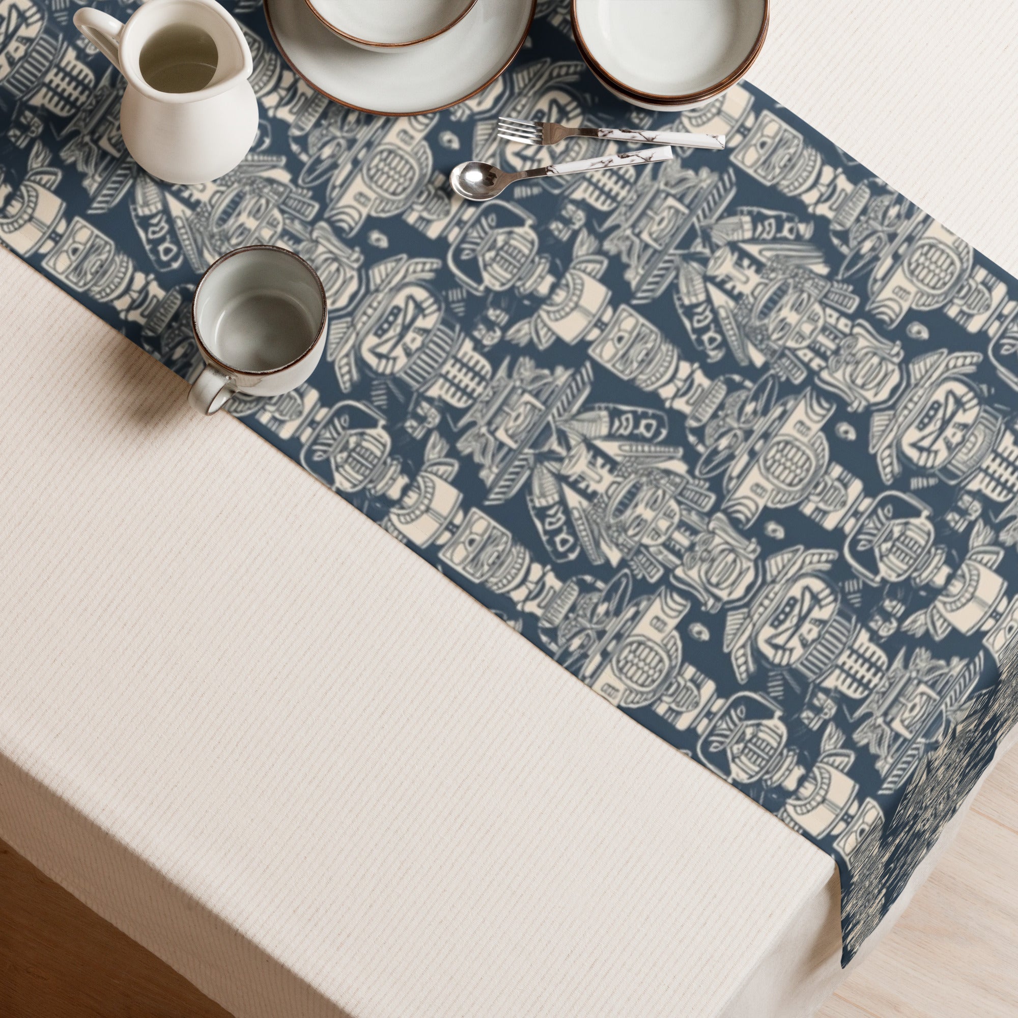 Aztec Blue Table runner