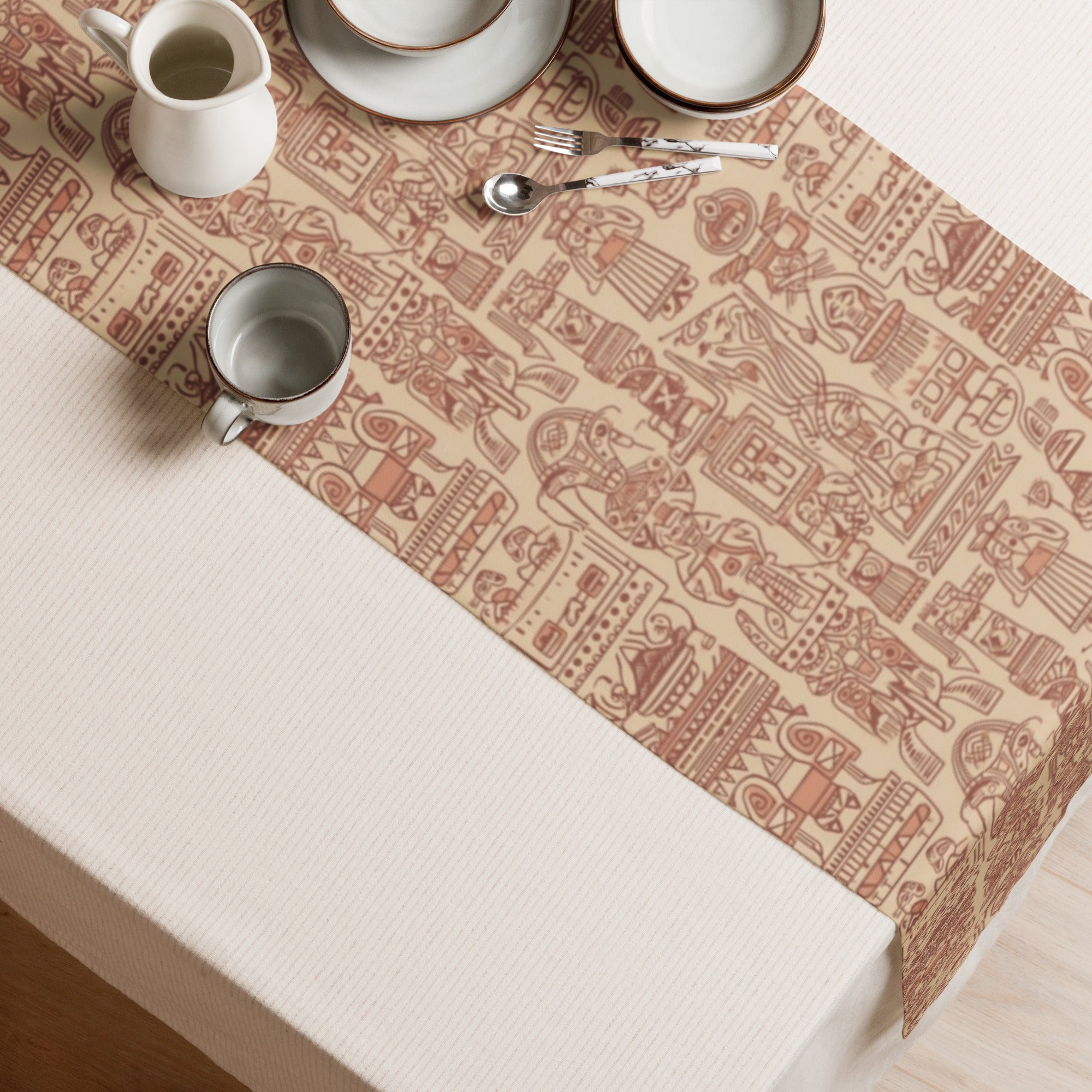 Aztec neutral Table runner